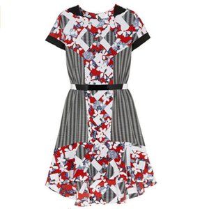SOLD - Peter Pilotto Ruffled Red Floral Dress